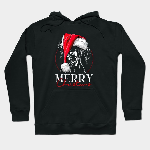 Funny Santa Doberman Merry Christmas dog mom gift Hoodie by wilsigns